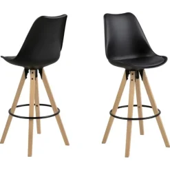 Dima barstol sort læderlook