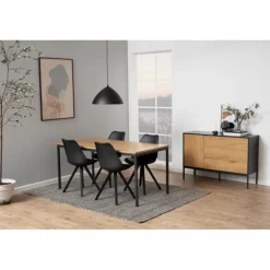 Dima spisebordsstol sort læderlook