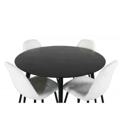 Dipp Rund Spisebordssæt - Sort og Hvid