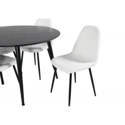 Dipp Rund Spisebordssæt - Sort og Hvid