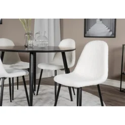 Dipp Rund Spisebordssæt - Sort og Hvid