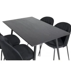 Dipp Rund Spisebordssæt - Sort og Messing