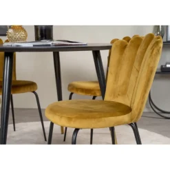 Dipp Rundt Spisebordssæt - Sort og Messing