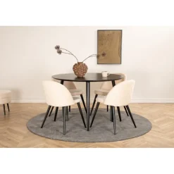 Dipp Rundt Spisebordssæt - Beige og Sort