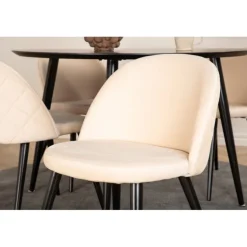 Dipp Rundt Spisebordssæt - Beige og Sort