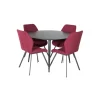 Dipp Rundt Spisebordssæt - Sort og - Rød