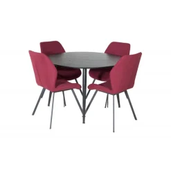Dipp Rundt Spisebordssæt - Sort og - Rød