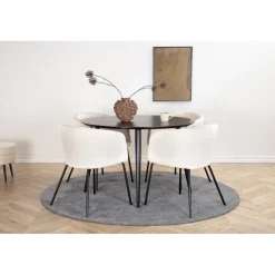 Dipp Rundt Spisebordssæt - Beige og Sort