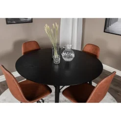 Dipp Rundt Spisebordssæt - Sort og Brun