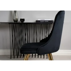 Dipp Rundt Spisebordssæt - Sort og Messing