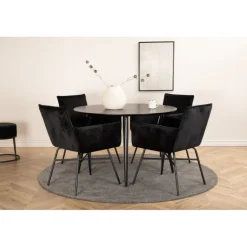 Dipp Rundt Spisebordssæt - Sort