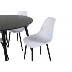 Dipp Rundt Spisebordssæt - Sort og Hvid