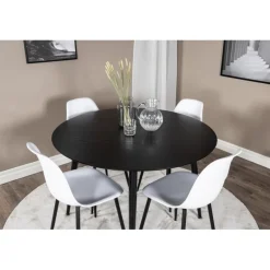 Dipp Rundt Spisebordssæt - Sort og Hvid