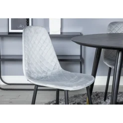 Dipp Rundt Spisebordssæt - Sort, Messing Grå