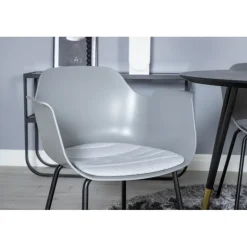 Dipp Rundt Spisebordssæt - Sort, Messing Grå