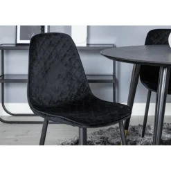 Dipp Rundt Spisebordssæt - Sort og Messing