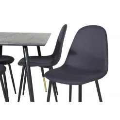 Dipp Rundt Spisebordssæt - Sort og Messing