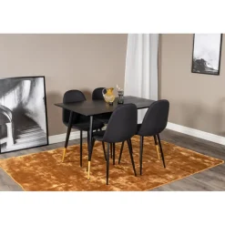 Dipp Rundt Spisebordssæt - Sort og Messing