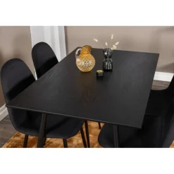 Dipp Rundt Spisebordssæt - Sort og Messing