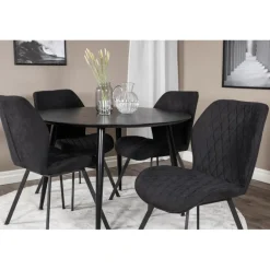 Dipp Rundt Spisebordssæt - Sort