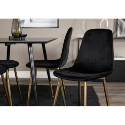 Dipp Rundt Spisebordssæt - Sort og Messing