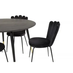 Dipp Rundt Spisebordssæt - Sort og Messing