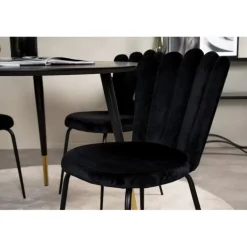 Dipp Rundt Spisebordssæt - Sort og Messing