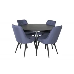 Dipp Rundt Spisebordssæt - Sort og Blå