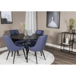 Dipp Rundt Spisebordssæt - Sort og Blå