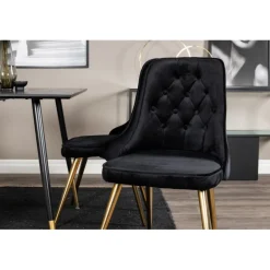 Dipp Rundt Spisebordssæt - Sort og Messing