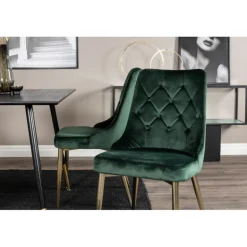 Dipp Rundt Spisebordssæt - Sort, Messing og Grøn