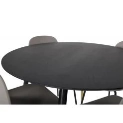 Dipp Rundt Spisebordssæt - Sort, Messing og Grøn