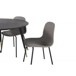 Dipp Rundt Spisebordssæt - Sort, Messing og Grøn