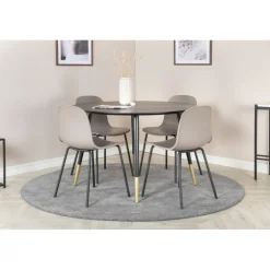 Dipp Rundt Spisebordssæt - Sort, Messing og Grøn