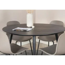 Dipp Rundt Spisebordssæt - Sort, Messing og Grøn