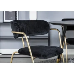 Dipp Rundt Spisebordssæt - Sort og Messing