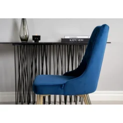 Dipp Rundt Spisebordssæt - Sort, Blå og Messing