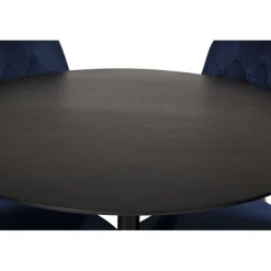 Dipp Rundt Spisebordssæt - Sort, Blå og Messing