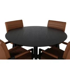 Dipp Rundt Spisebordssæt - Sort og Brun