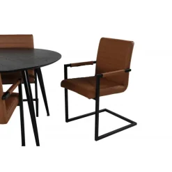 Dipp Rundt Spisebordssæt - Sort og Brun