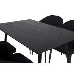 Dipp Rundt Spisebordssæt - Sort og Natur