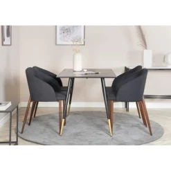 Dipp Rundt Spisebordssæt - Sort og Natur