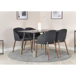 Dipp Rundt Spisebordssæt - Sort og Natur