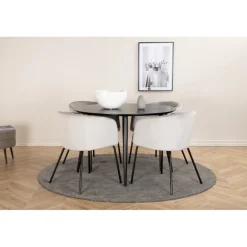 Dipp Rundt Spisebordssæt - Sort og Lysegrå