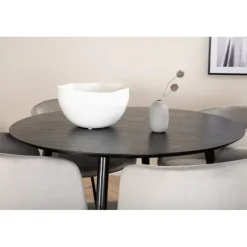 Dipp Rundt Spisebordssæt - Sort og Lysegrå