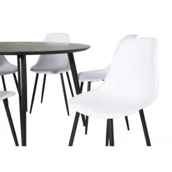 Dipp Rundt Spisebordssæt - Sort og Hvid