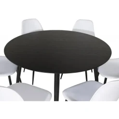 Dipp Rundt Spisebordssæt - Sort og Hvid