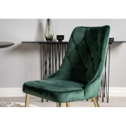 Dipp Rundt Spisebordssæt - Sort, Messing og Grøn