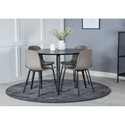 Dipp Rundt Spisebordssæt - Sort og Grøn