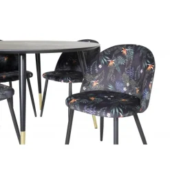 Dipp Rundt Spisebordssæt - Sort og Messing